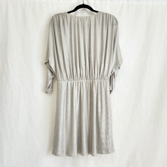 PARKER Silver Metallic Flattering Cocktail Mini Dress Size M NEW NO TAGS! - Picture 3 of 16